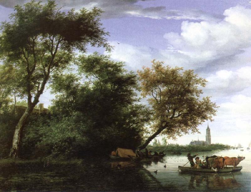 Salomon van Ruysdael wooded river landscape France oil painting art